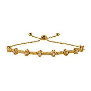 0.25 Carat Bolo Diamond Clover Bracelet 14K Yellow